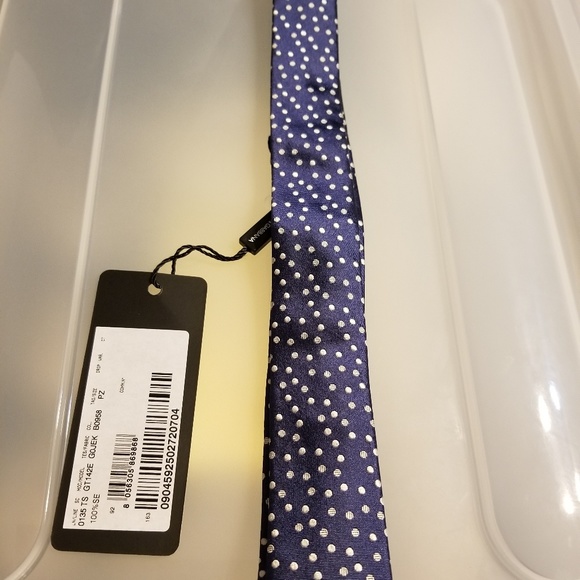 Dolce & Gabbana Other - DOLCE & GABBANA Tie Blue Patterned Silk White Dot